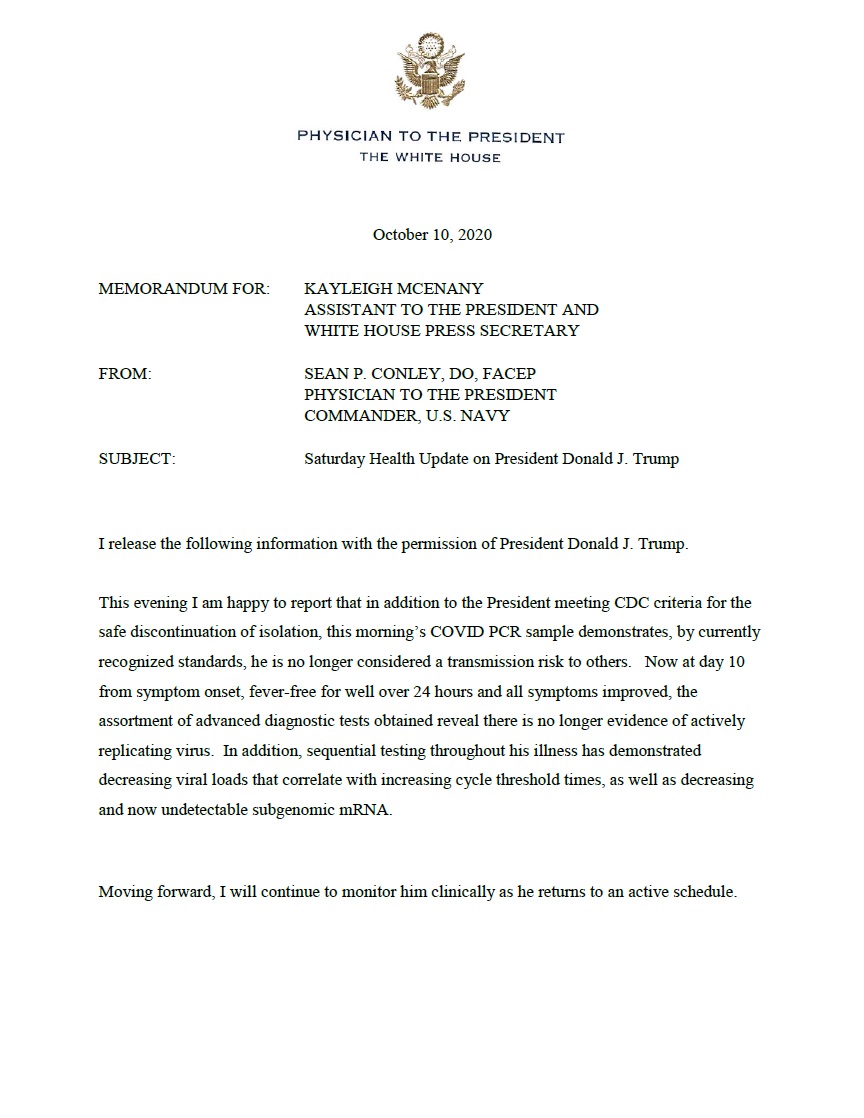 Trump health update