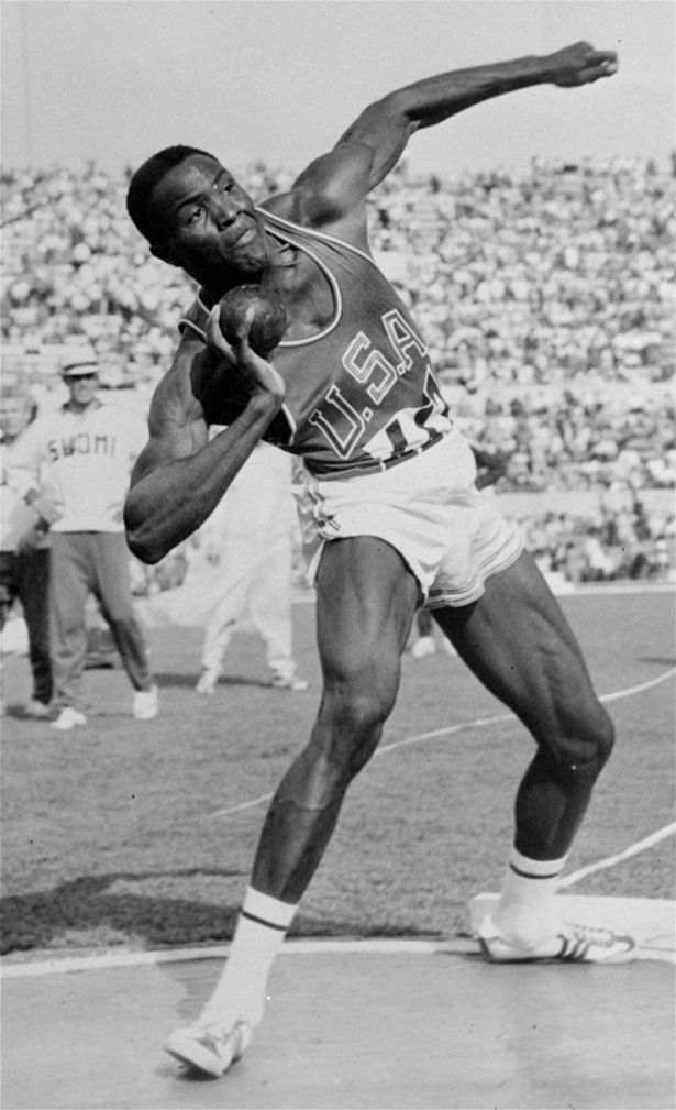 Rafer Johnson competes