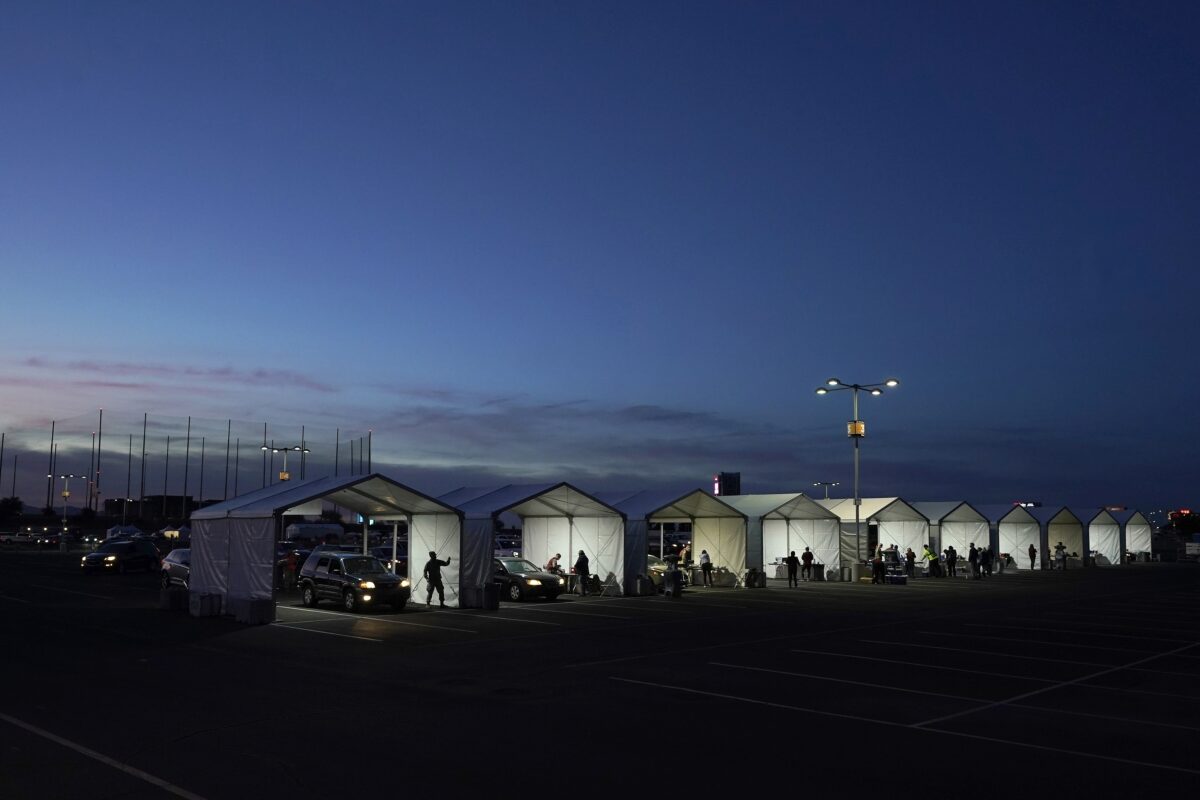 tents for drive-thru vaccinations