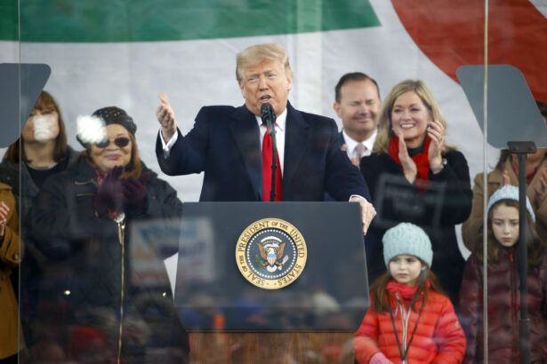 Trump speaks at a March for Life rally