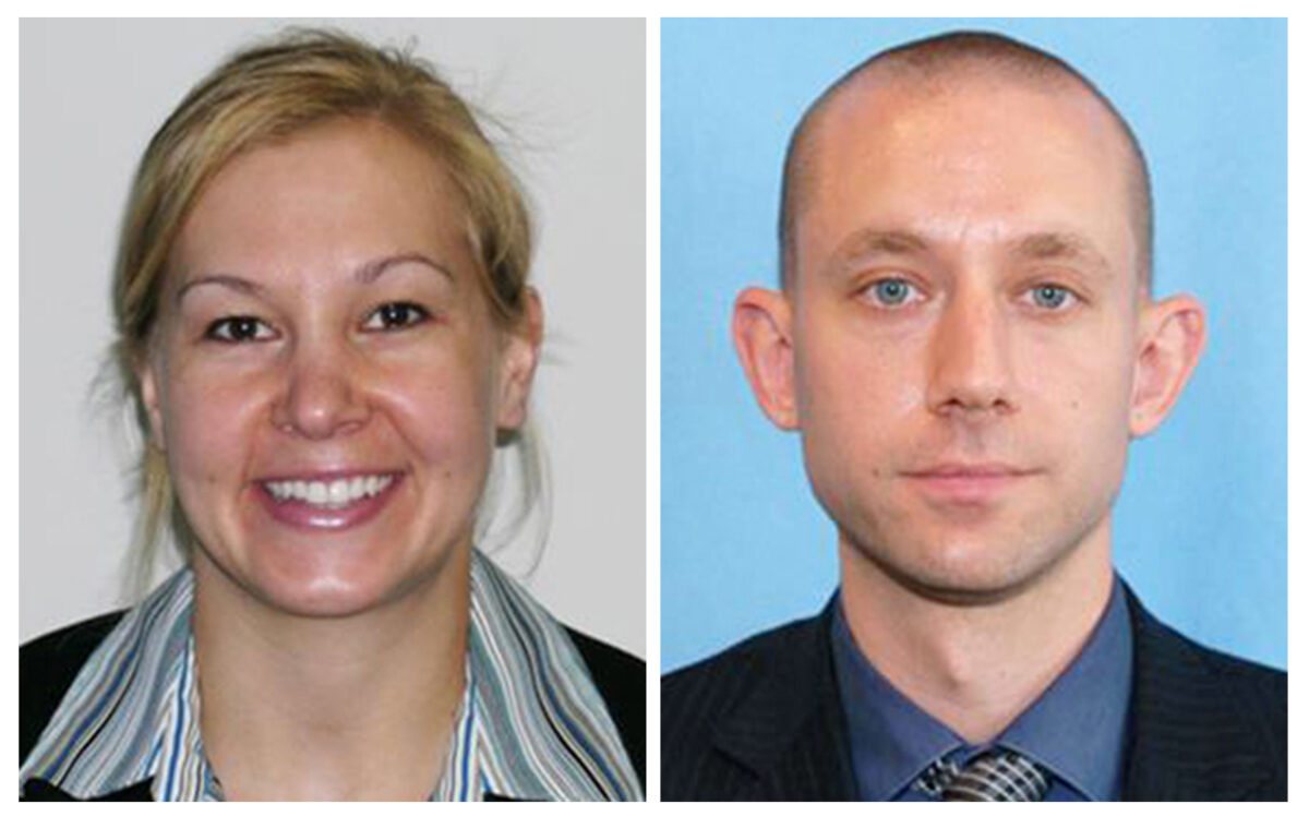 FBI photos of Laura Schwartzenberger and Daniel Alfin