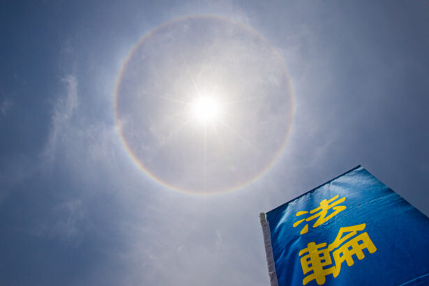 A ring of light appears around the sun