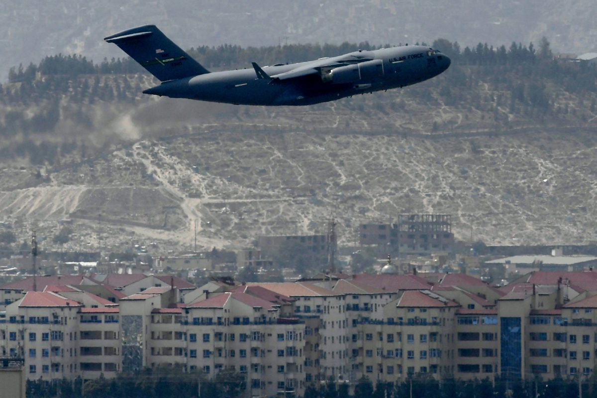A U.S. Air Force aircraft takes off