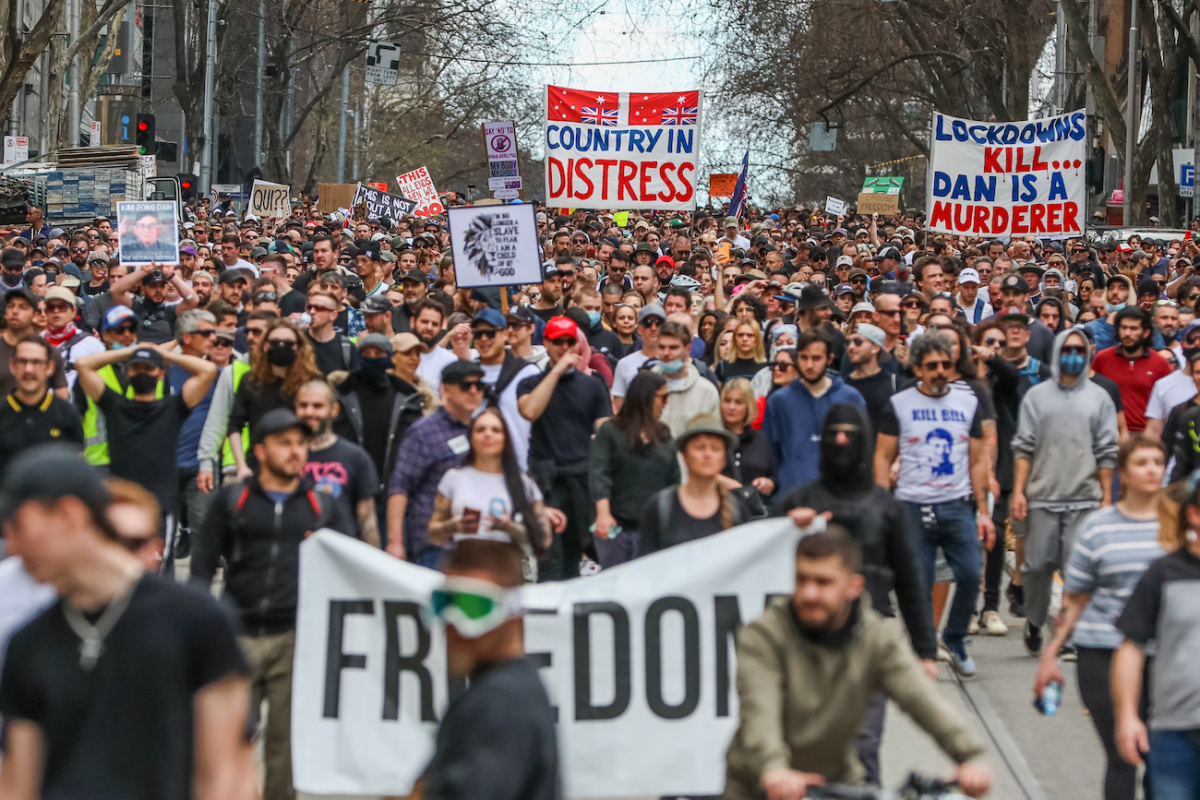 Anti-Lockdown Protesters Defy COVID-19 Restrictions To Rally In Melbourne
