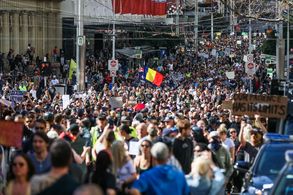 Anti-Lockdown Protesters Defy COVID-19 Restrictions To Rally In Melbourne