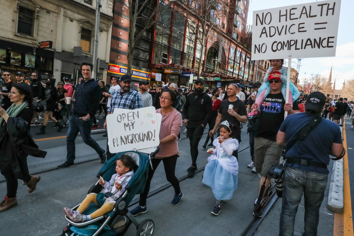 Anti-Lockdown Protesters Defy COVID-19 Restrictions To Rally In Melbourne
