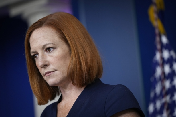 Jen Psaki speaks to reporters